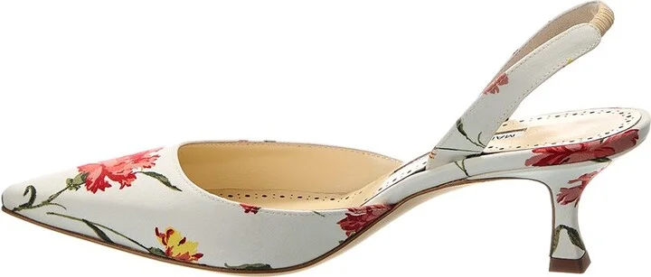 Manolo Blahnik Carolyne 50 Canvas Slingback Pump - Image 2