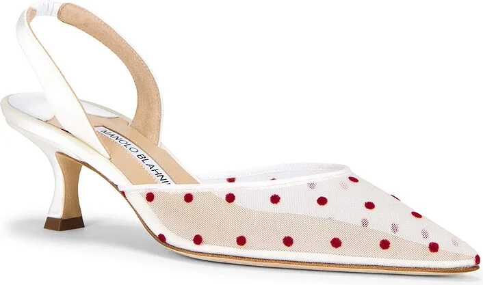 Manolo Blahnik Carolyne 50 Pump in Cream - Image 2