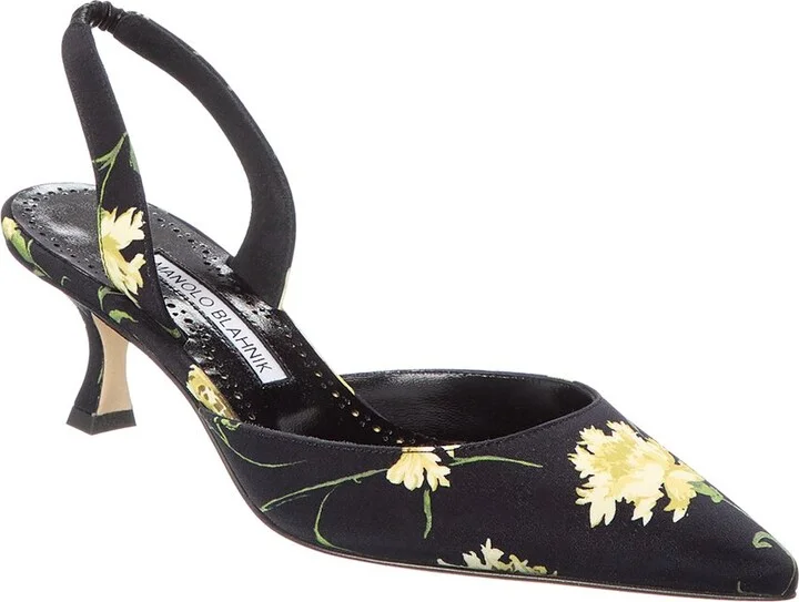 Manolo Blahnik Carolyne 70 Satin Slingback Pump