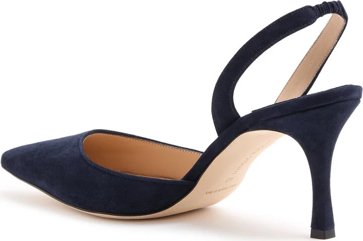 Manolo Blahnik Carolyne 70 Suede Slingback Pumps - Image 2