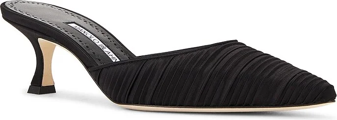 Manolo Blahnik Carolynemu 50 Mule in Black - Image 2