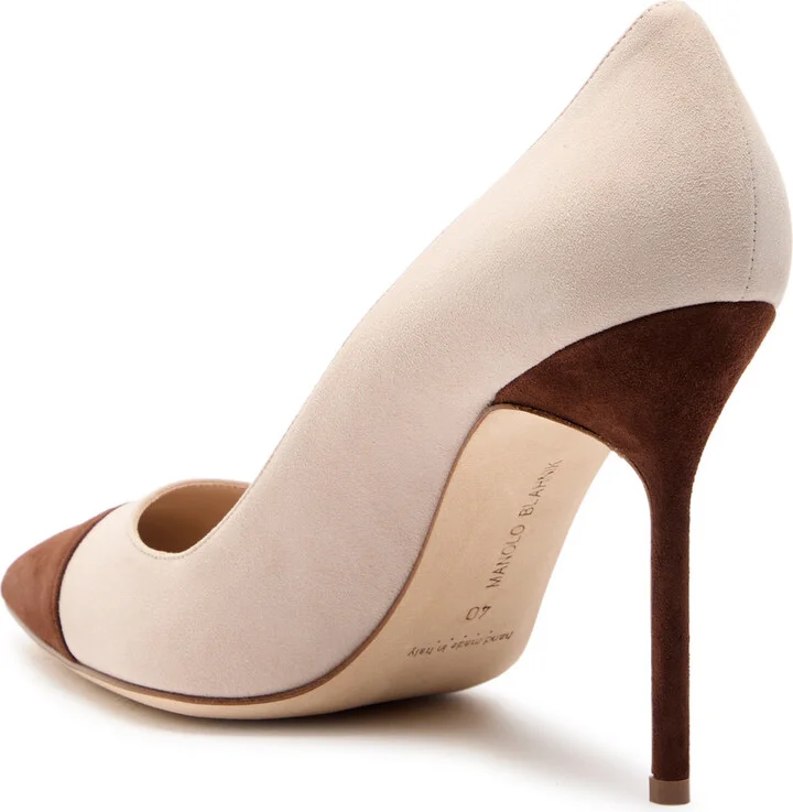Manolo Blahnik Carpour 105 Suede Pumps - Image 2