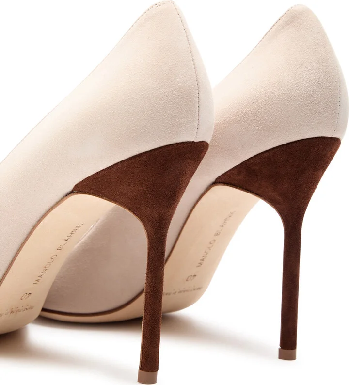 Manolo Blahnik Carpour 105 Suede Pumps - Image 4