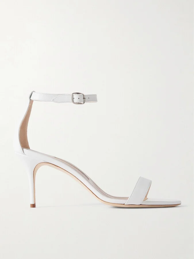 Manolo Blahnik - Chaos 70 Leather Sandals - White