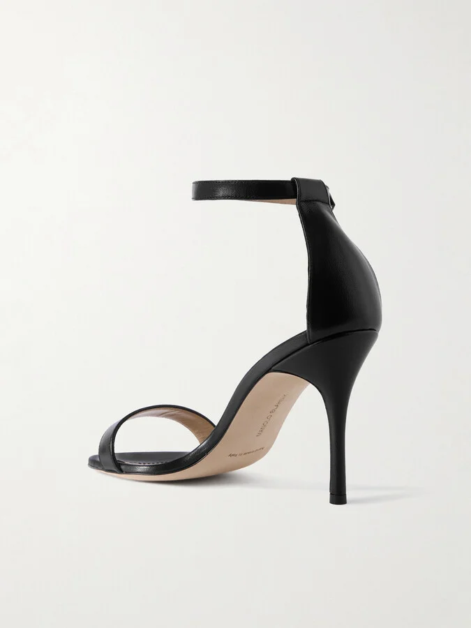 Manolo Blahnik - Chaos 90 Leather Sandals - Black - Image 3