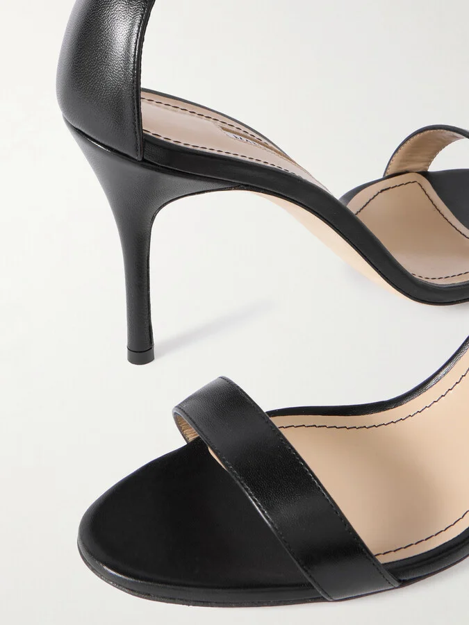 Manolo Blahnik - Chaos 90 Leather Sandals - Black - Image 4