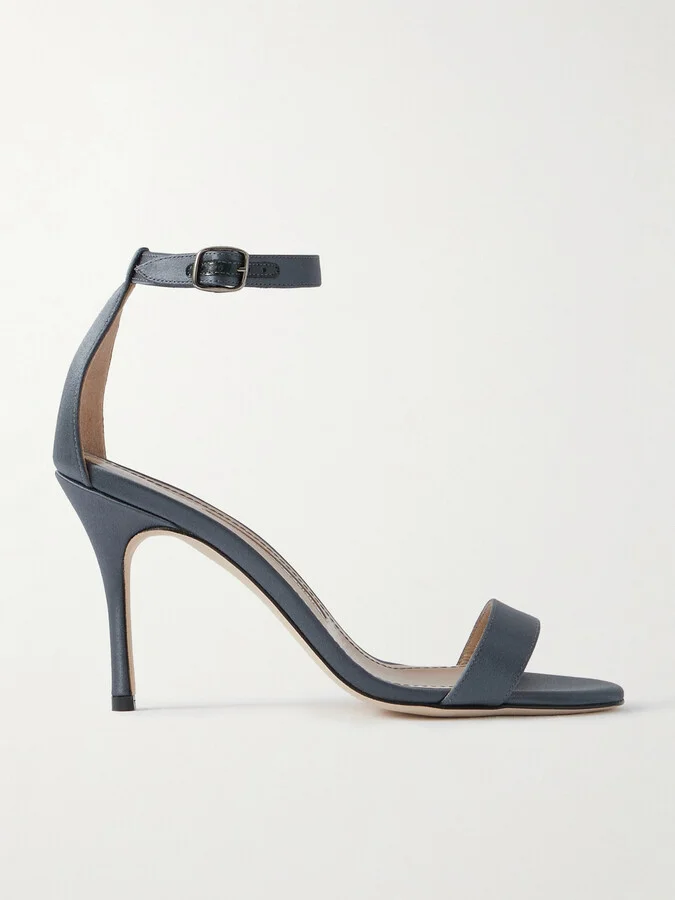 Manolo Blahnik - Chaos 90 Satin Sandals - Blue