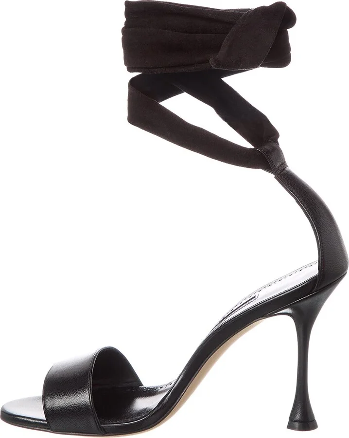 Manolo Blahnik Chastana 100 Suede & Leather Sandal - Image 2