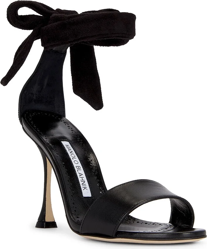 Manolo Blahnik Chastana 105 Sandal in Black - Image 2