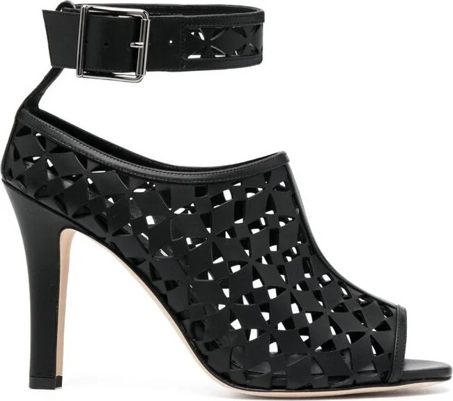 Manolo Blahnik Chinap Open-Toe Satin Sandals