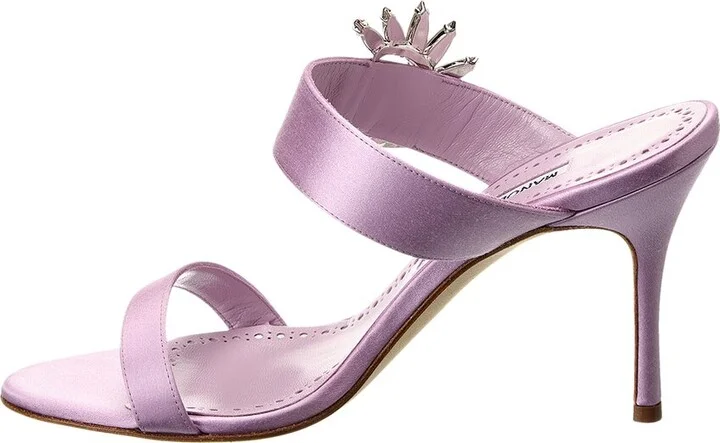 Manolo Blahnik Chivela 90 Satin Sandal - Image 2
