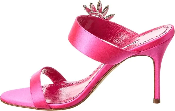 Manolo Blahnik Chivela 90 Satin Sandal - Image 2
