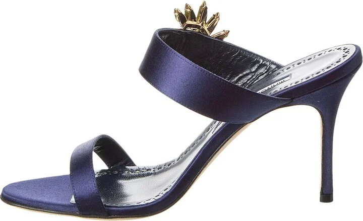 Manolo Blahnik Chivela 90 Satin Sandal - Image 2