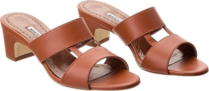 Manolo Blahnik Chus 50 Leather Sandal (Authentic Pre-Loved)