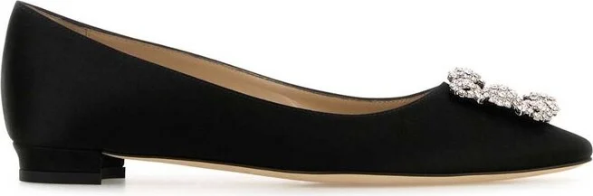Manolo Blahnik Crystal Embellished Flats