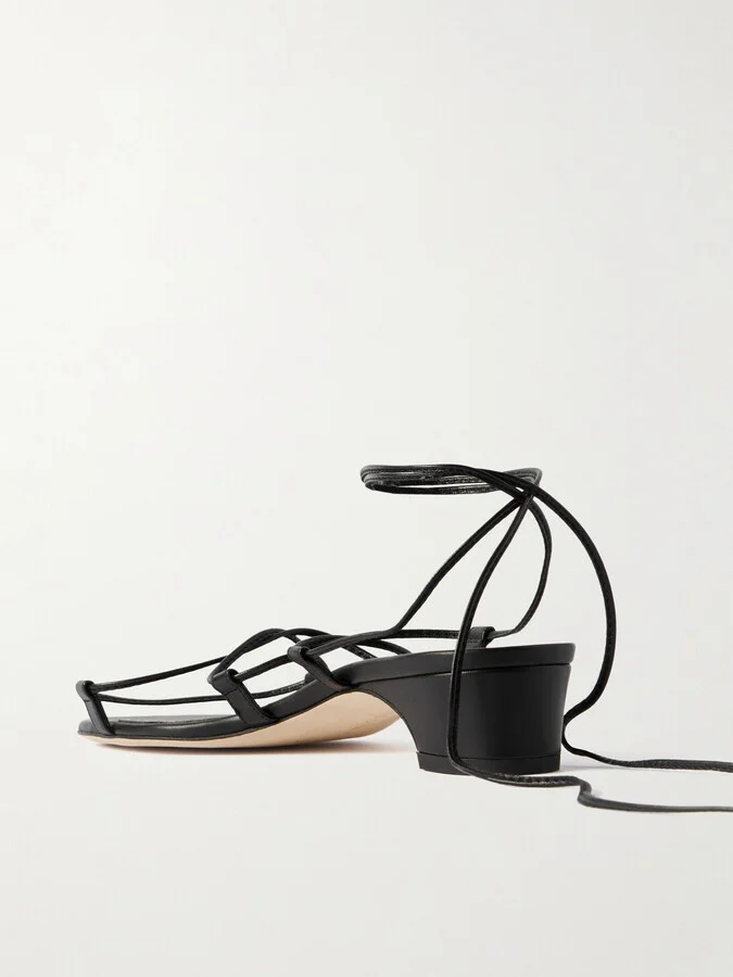 Manolo Blahnik - Dellasan 30 Leather Sandals - Black - Image 3