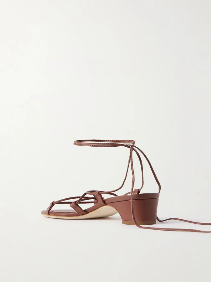 Manolo Blahnik - Dellasan 30 Leather Sandals - Brown - Image 3