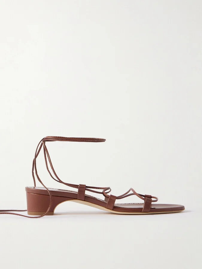 Manolo Blahnik - Dellasan 30 Leather Sandals - Brown