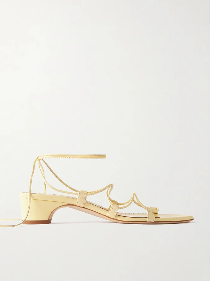 Manolo Blahnik - Dellasan 30 Leather Sandals - Yellow