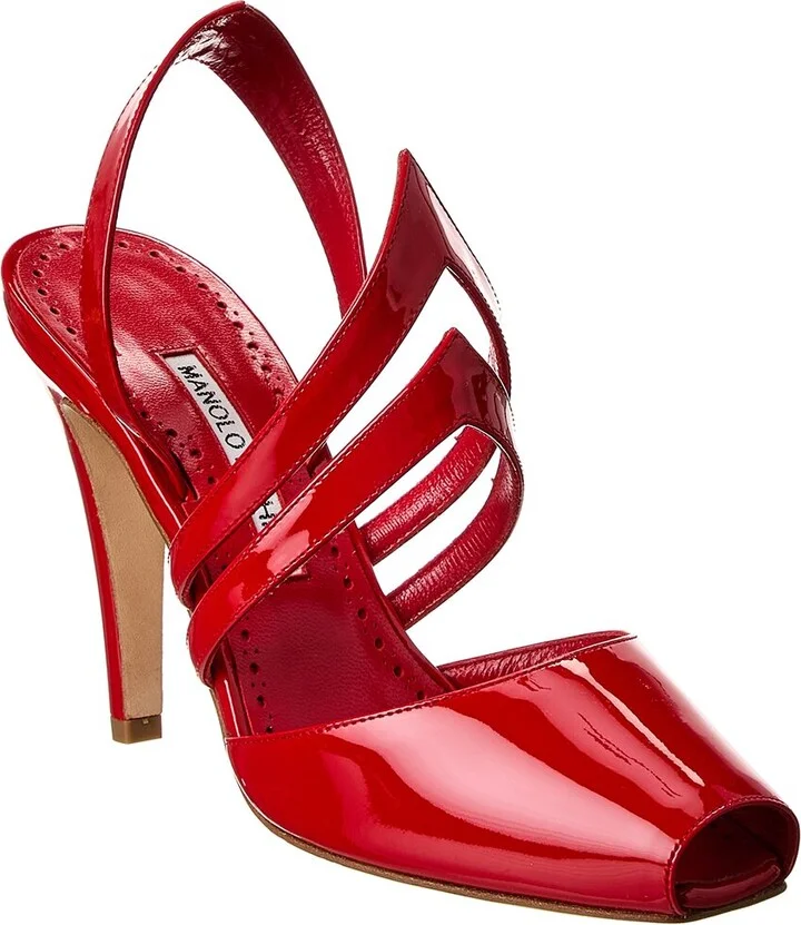 Manolo Blahnik Develi 105 Patent Slingback Sandal