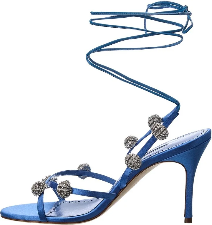 Manolo Blahnik Elsaka 90 Satin Sandal - Image 2