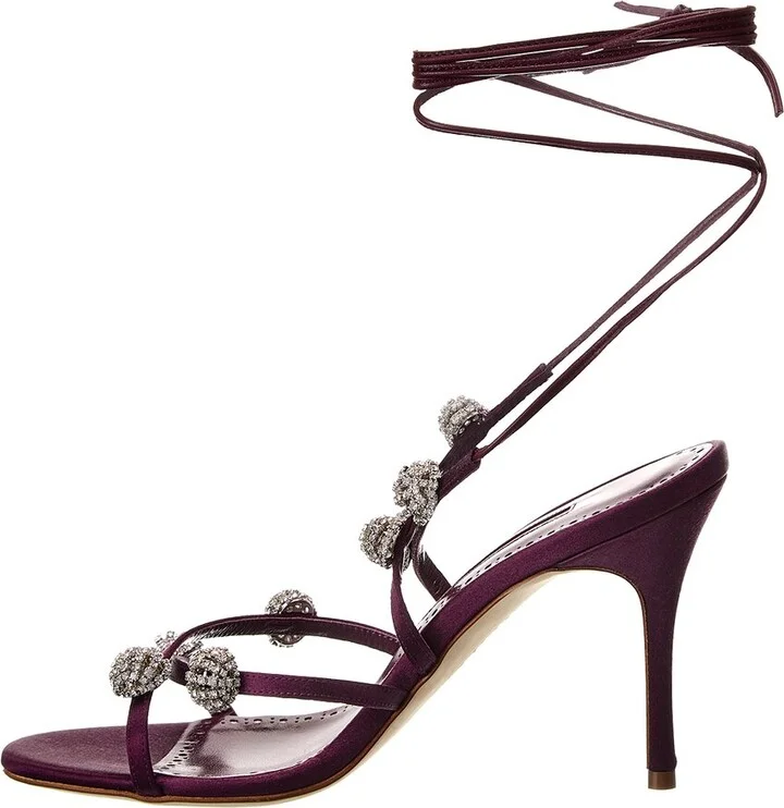 Manolo Blahnik Elsaka 90 Satin Sandal - Image 2
