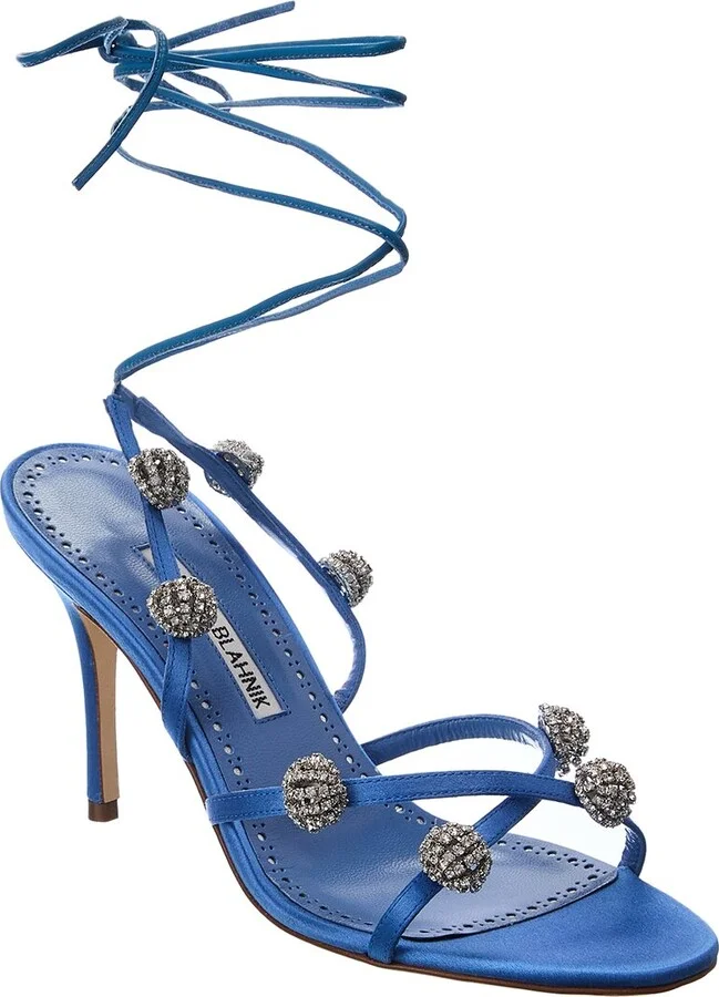 Manolo Blahnik Elsaka 90 Satin Sandal