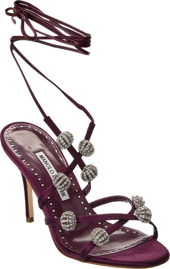 Manolo Blahnik Elsaka 90 Satin Sandal