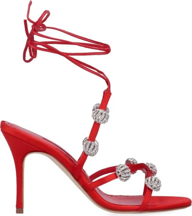 Manolo Blahnik Elsaka Embellished Strappy Sandals