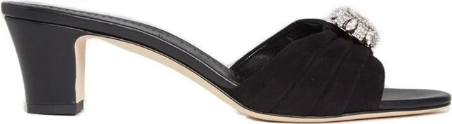 Manolo Blahnik Embellished Slip-On Sandals