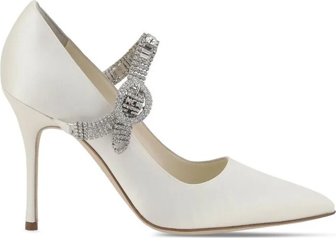 Manolo Blahnik Embellished Strap Pumps