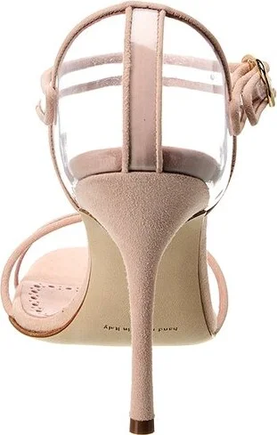 Manolo Blahnik Fersen 105 Suede & Vinyl Sandal - Image 3