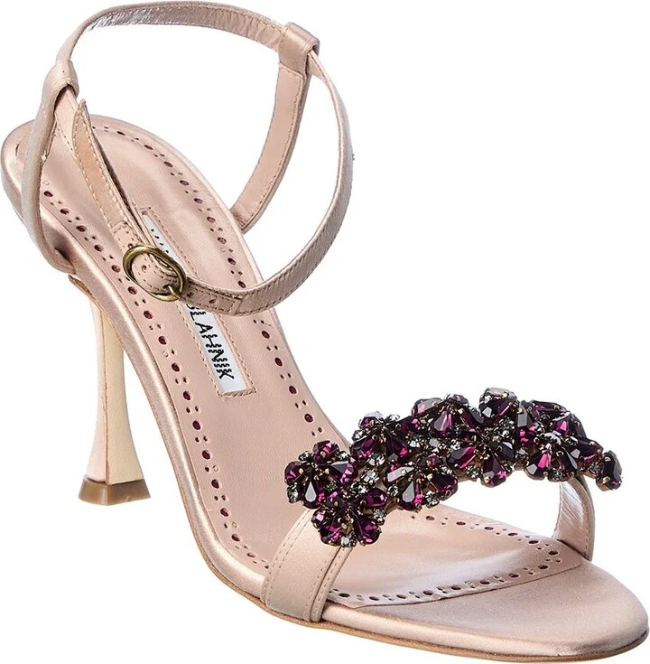 Manolo Blahnik Finah 90 Satin Sandal