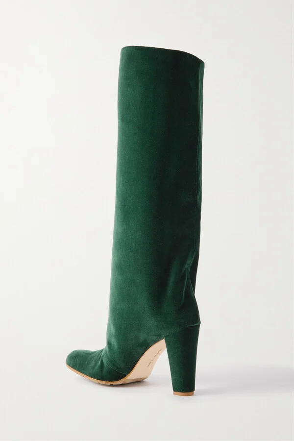 Manolo Blahnik - Garder 45 Velvet Knee Boots - Green - Image 3