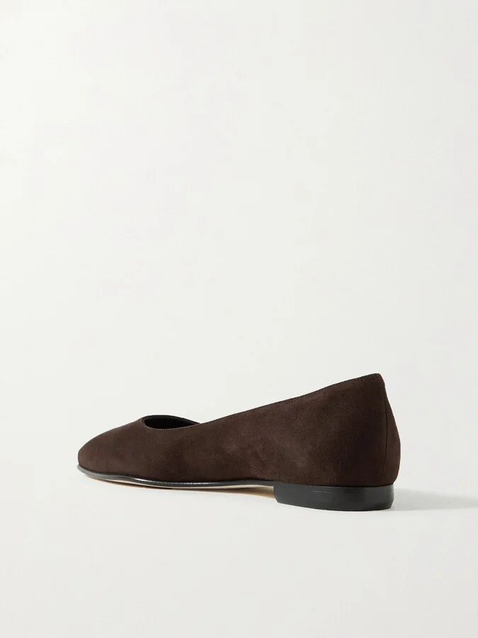 Manolo Blahnik - Gelista Suede Ballet Flats - Brown - Image 3
