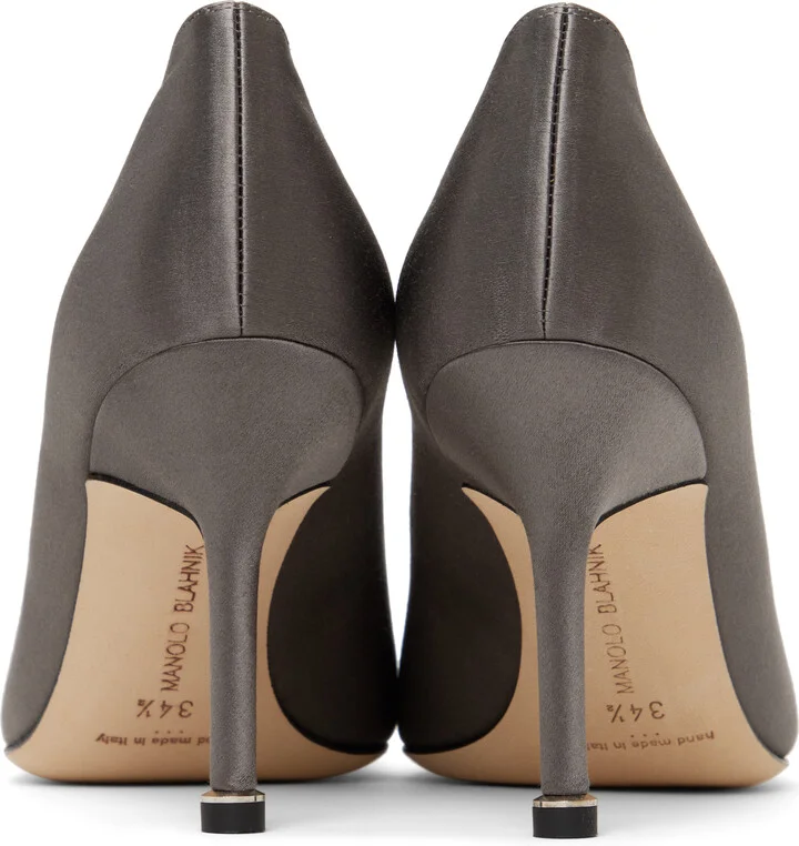 Manolo Blahnik Gray Hangisi 90 Heels - Image 2