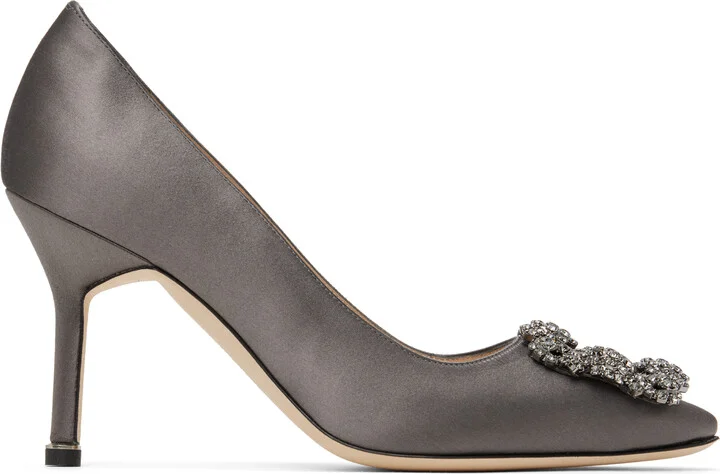Manolo Blahnik Gray Hangisi 90 Heels