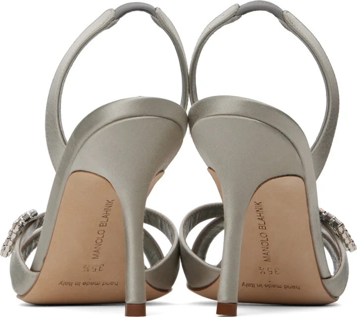 Manolo Blahnik Gray Ramisli Heeled Sandals - Image 2