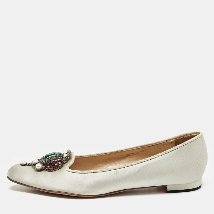 Manolo Blahnik Grey Satin Eufrasia Smoking Slippers Size 35