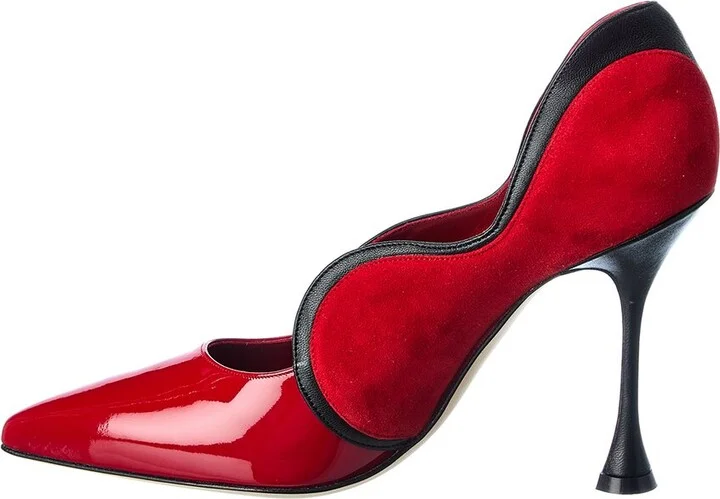 Manolo Blahnik Hamaki 105 Patent & Suede Pump - Image 2