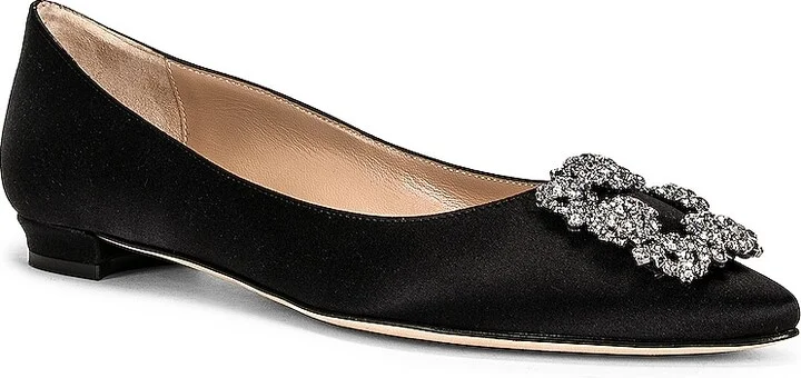 Manolo Blahnik Hangisi 10 Flat in Black - Image 2