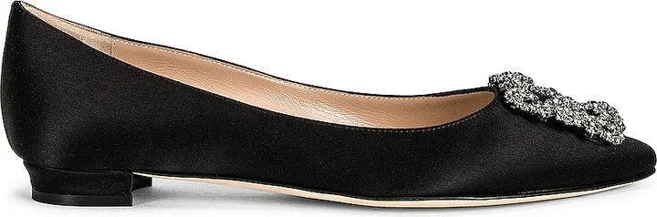 Manolo Blahnik Hangisi 10 Flat in Black