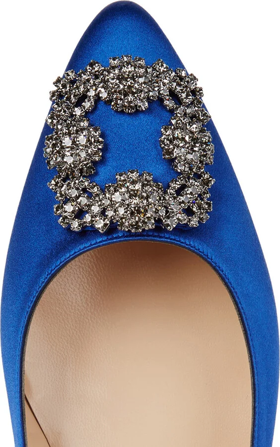 Manolo Blahnik Hangisi 10 Silk-satin Flats - Image 8