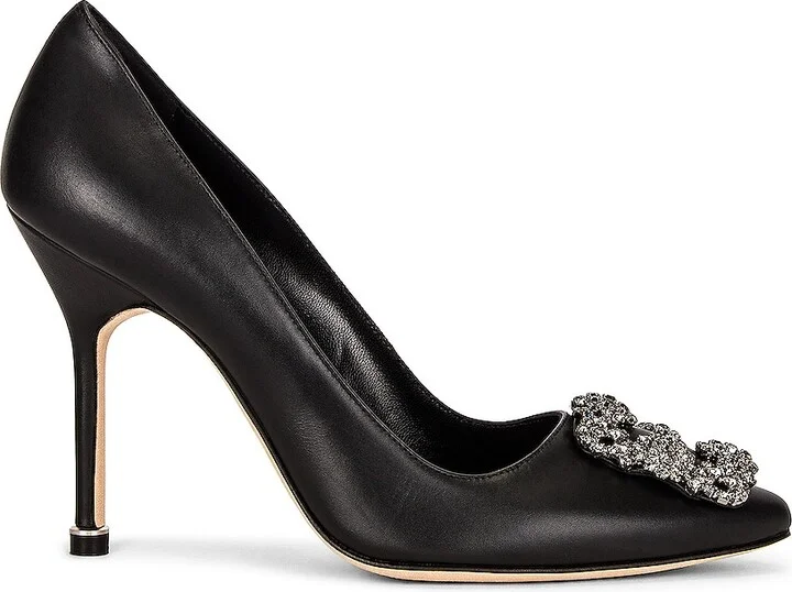 Manolo Blahnik Hangisi 105 Nappa Heel in Black - Image 2