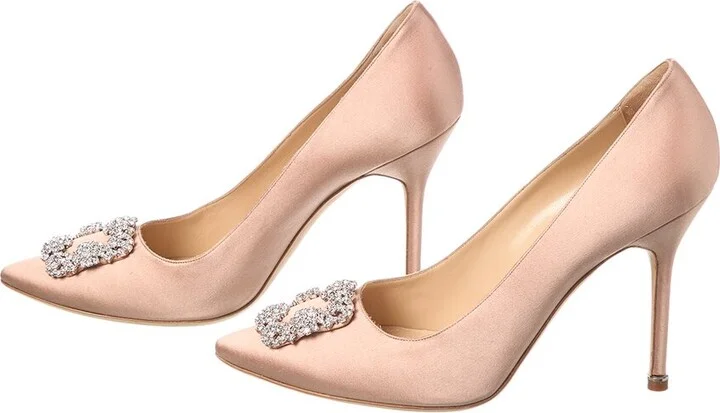 Manolo Blahnik Hangisi 105 Satin Pump (Authentic Pre-Loved) - Image 2