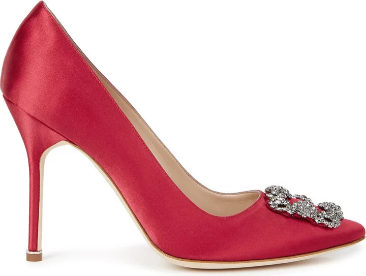 Manolo Blahnik Hangisi 105 Silk-satin Pumps