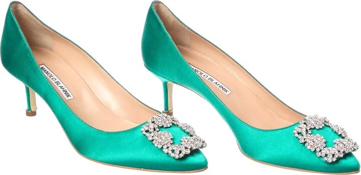 Manolo Blahnik Hangisi 50 Satin Pump (Authentic Pre-Owned)