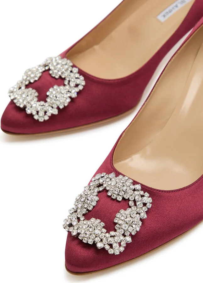 Manolo Blahnik Hangisi 50 Satin Pumps - Image 3