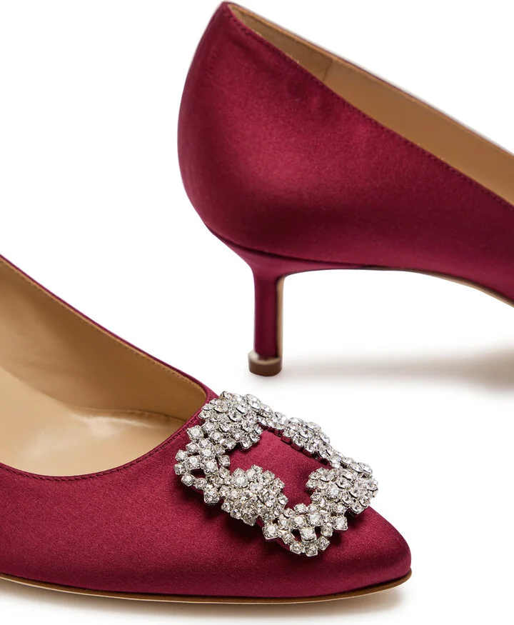 Manolo Blahnik Hangisi 50 Satin Pumps - Image 4