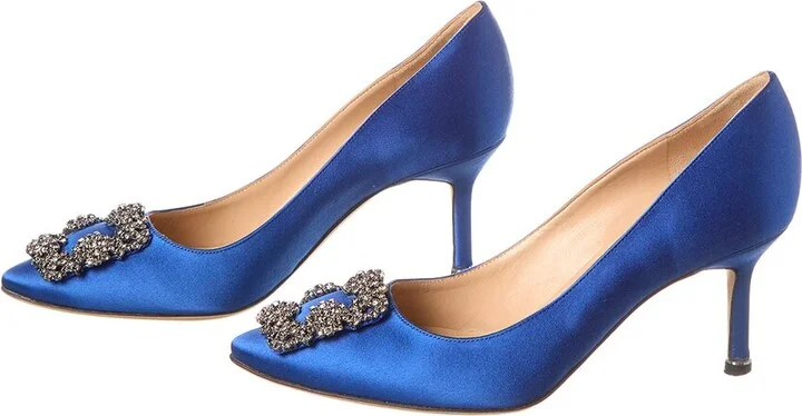 Manolo Blahnik Hangisi 70 Satin Pump (Authentic Pre-Loved) - Image 2